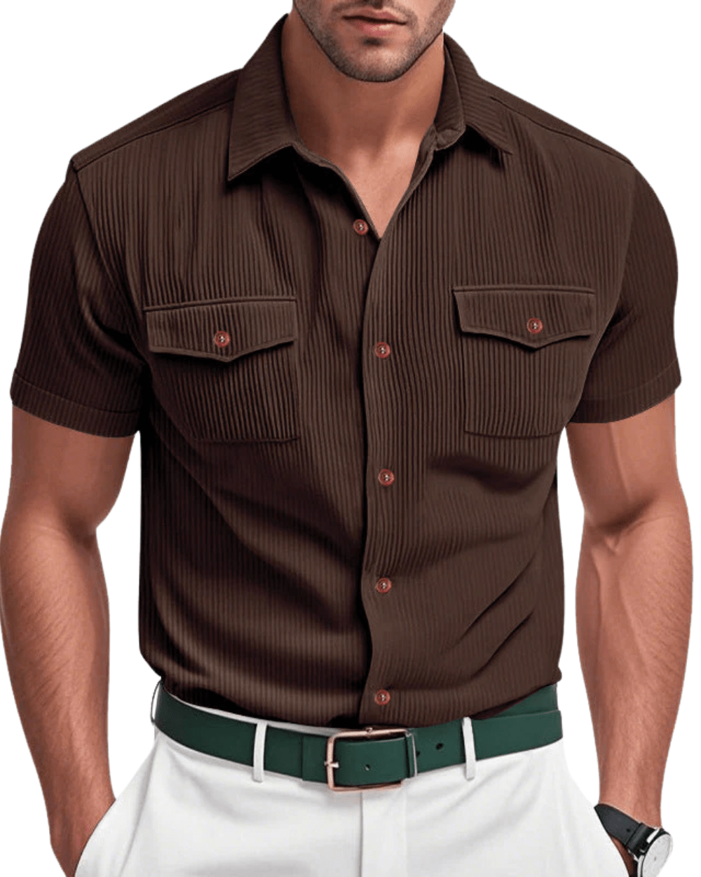 Elegant Corduroy Men's Shirt - Luxoria