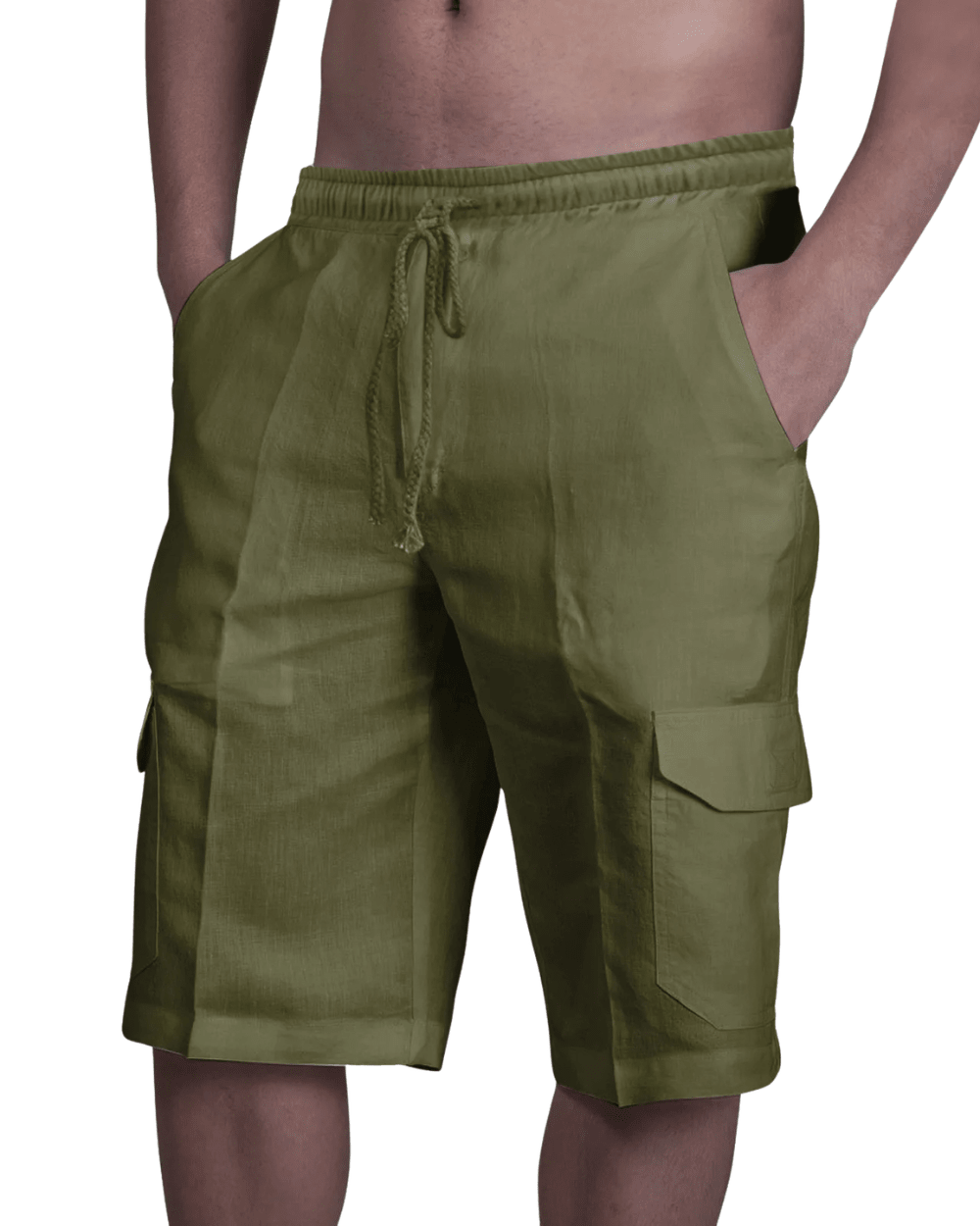 Cotton Linen Cargo shorts - Luxoria