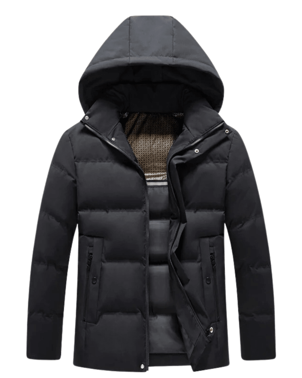 Elegant Hooded Fleece Jacket - Luxoria