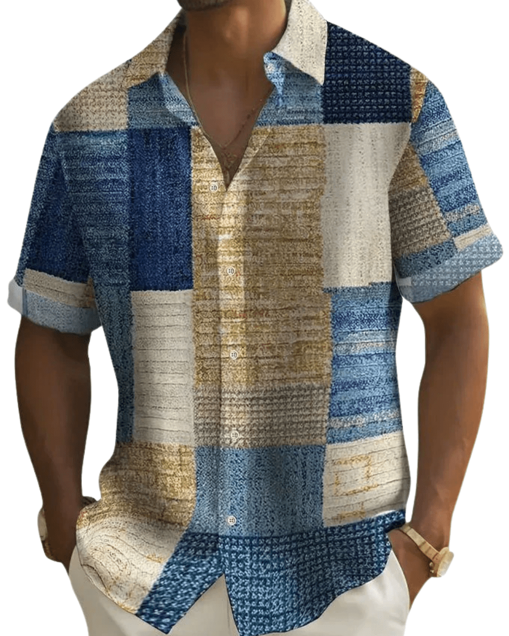 Elegant Patchwork Shirt - Luxoria
