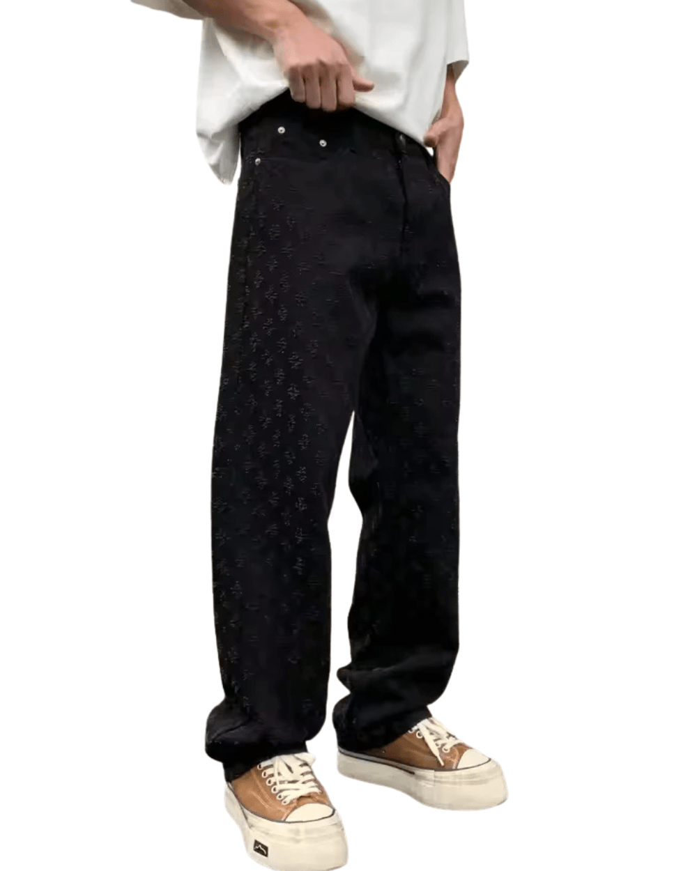 Jacquard Denim Jeans - Luxoria