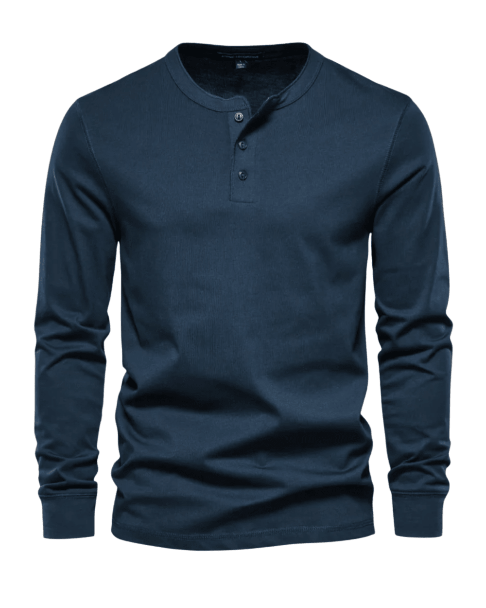 Elegant Cotton Long Sleeve Henley - Luxoria