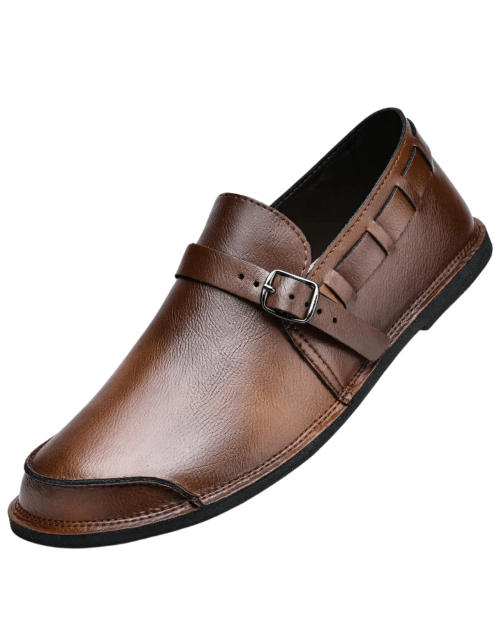Buckled Leather Loafers - Luxoria