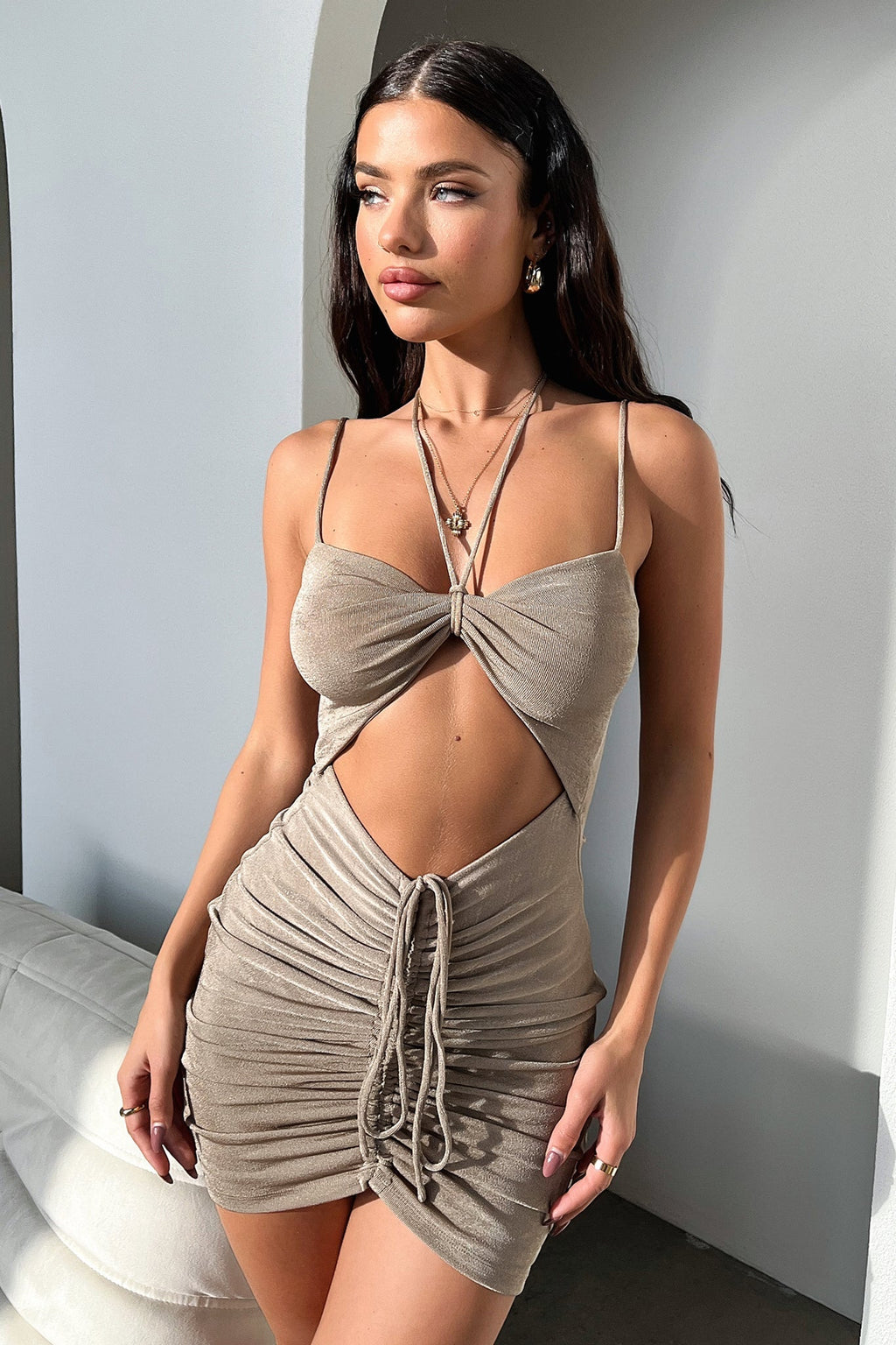 Billie Dress - Dusty Brown - Luxoria