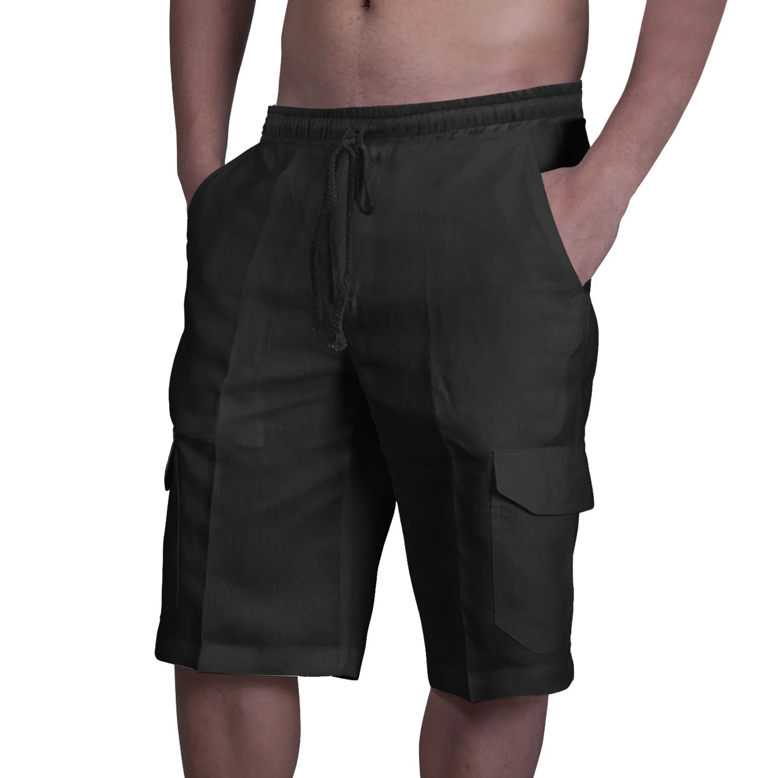 Cotton Linen Cargo shorts - Luxoria