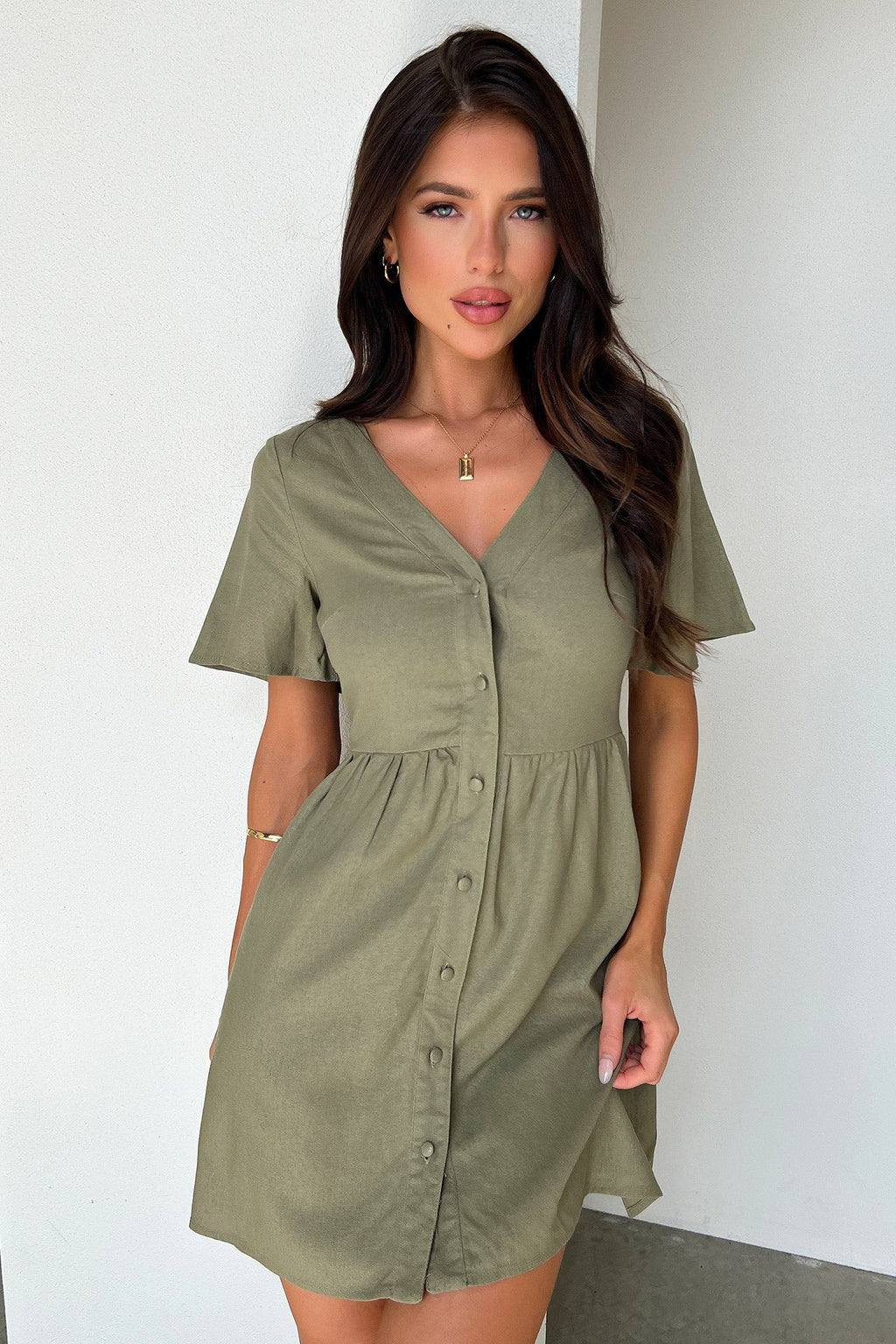 Breena Dress - Sage - Luxoria