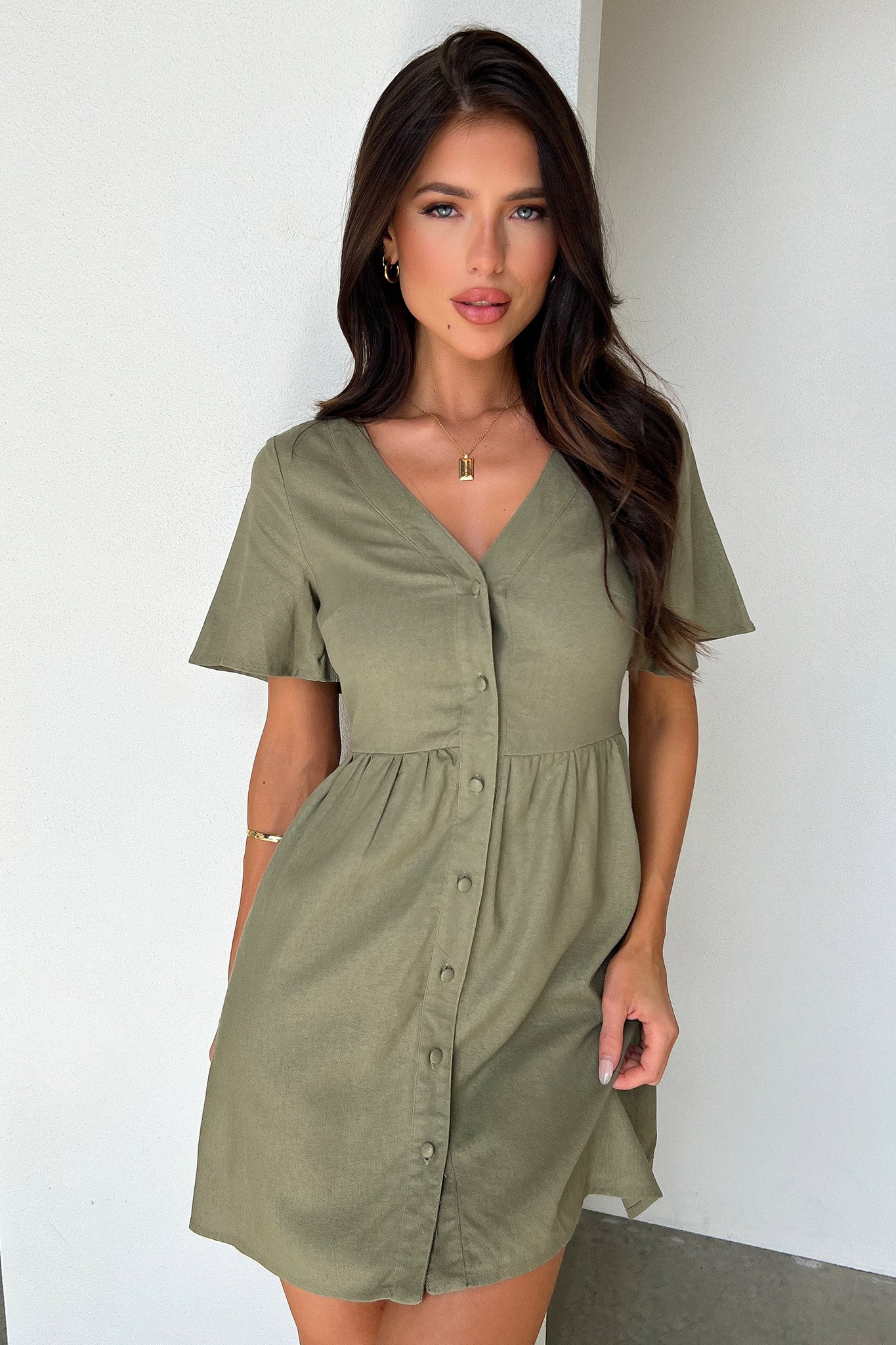 Breena Dress - Sage - Luxoria