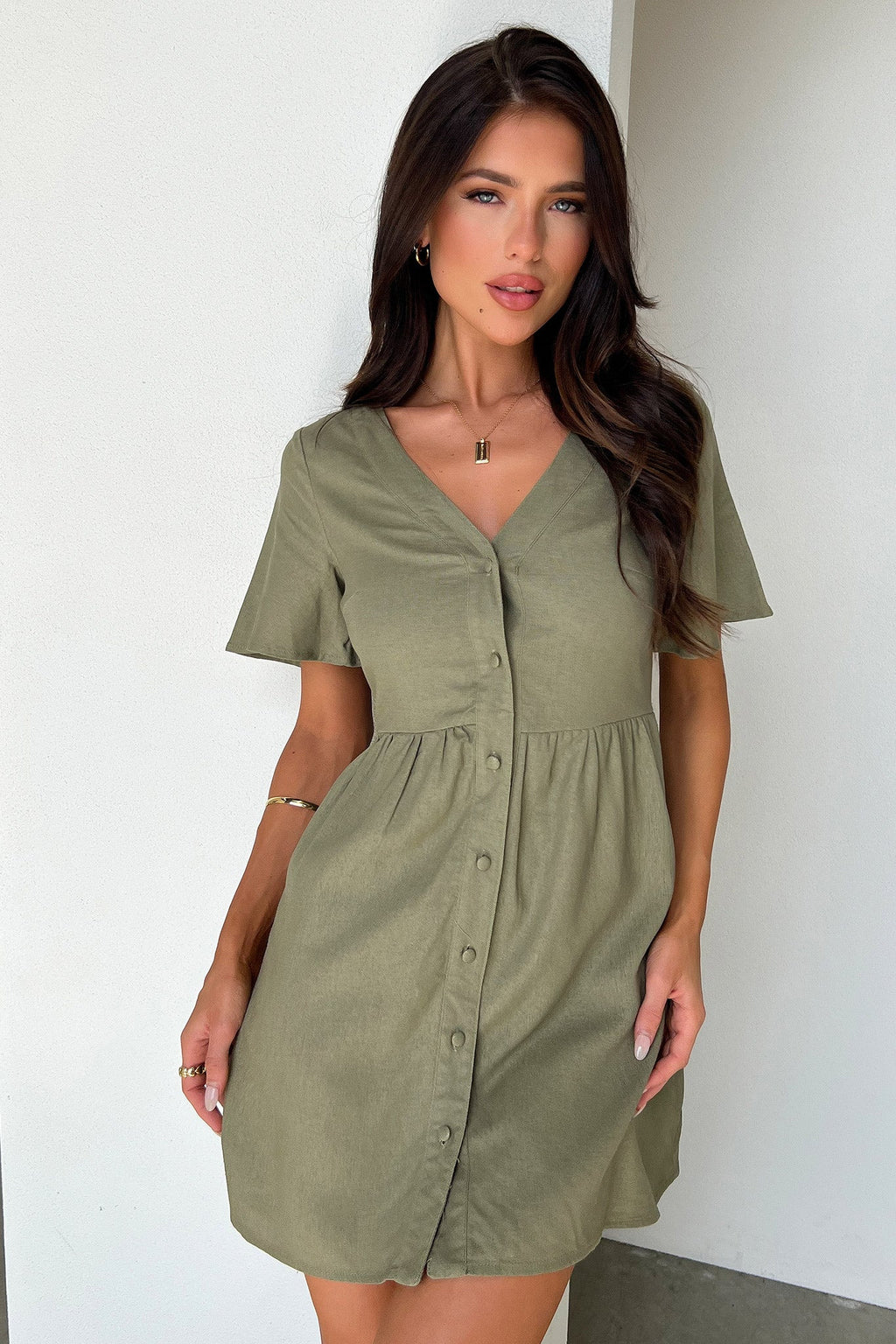 Breena Dress - Sage - Luxoria