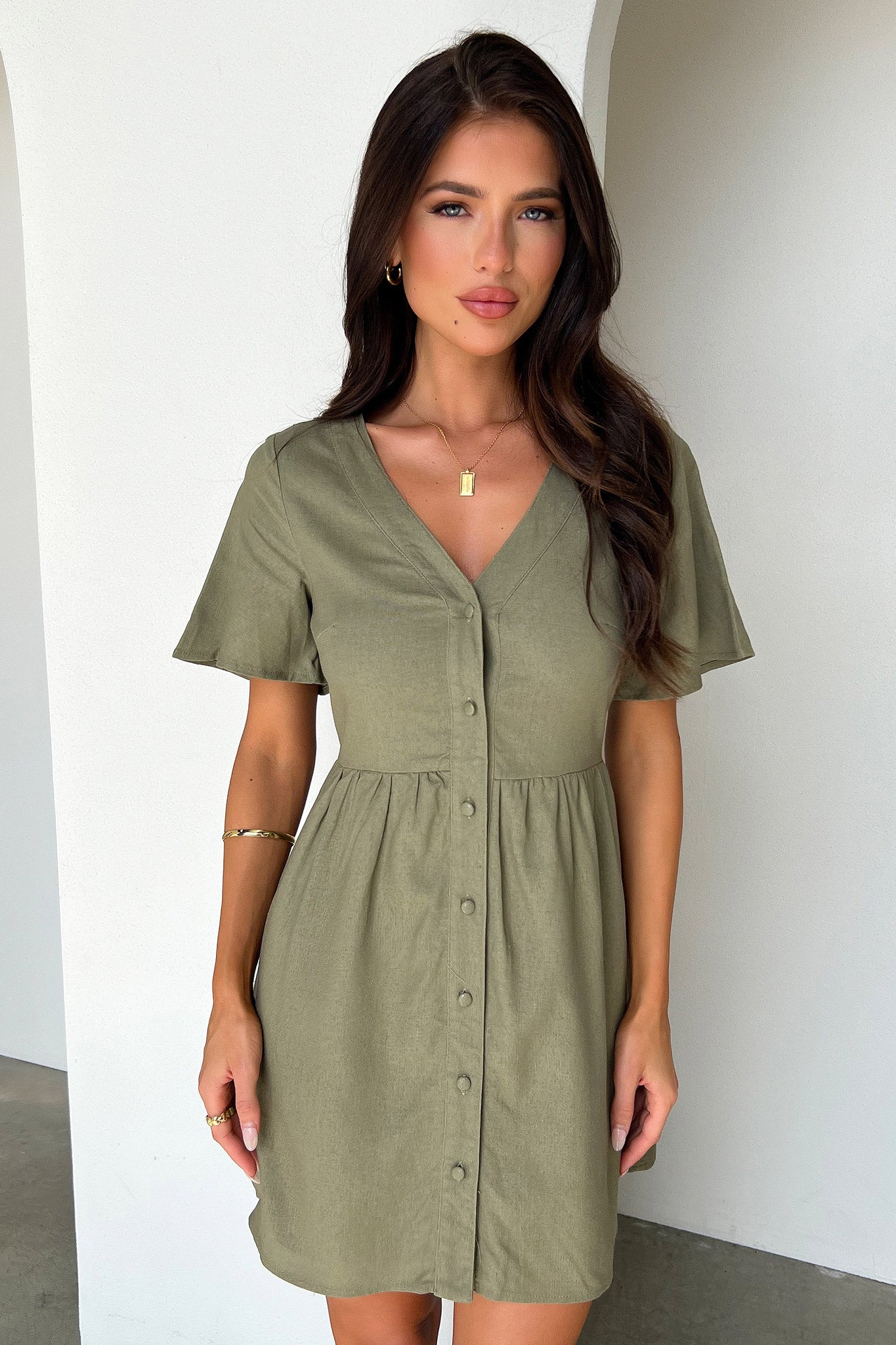 Breena Dress - Sage - Luxoria