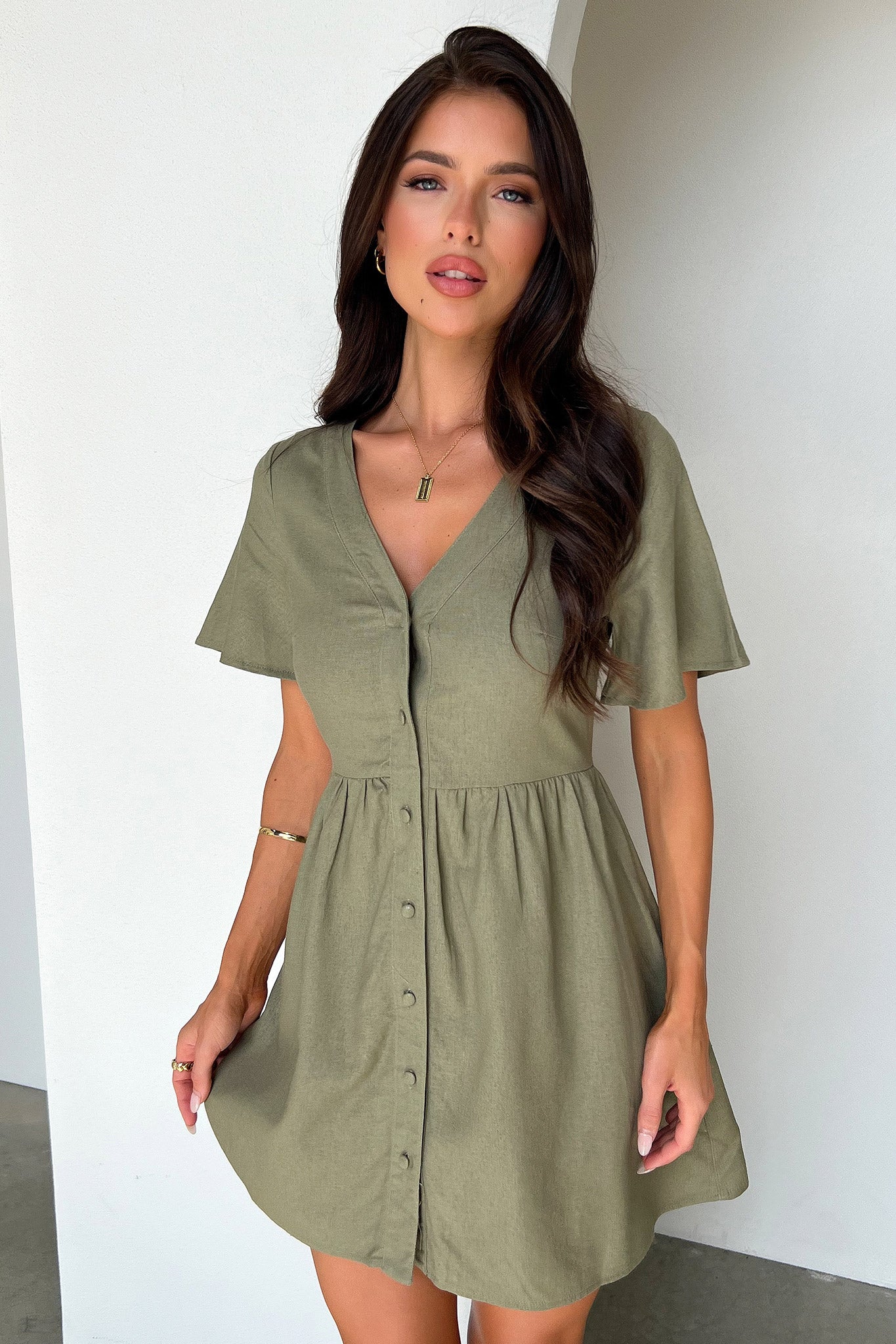 Breena Dress - Sage - Luxoria
