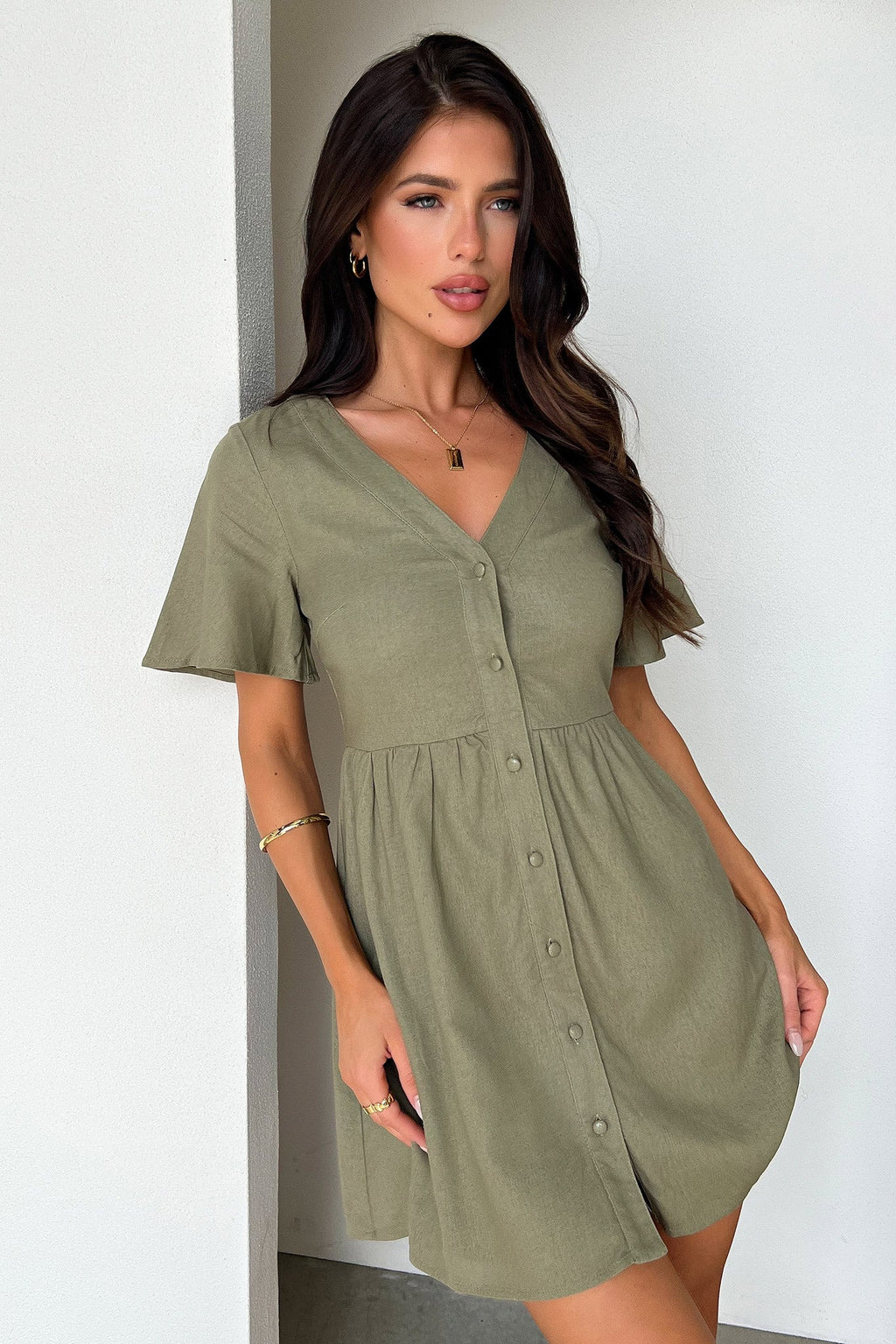 Breena Dress - Sage - Luxoria