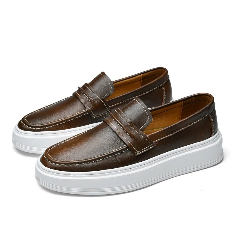 Slip - On Leather Boat Shoes - Luxoria