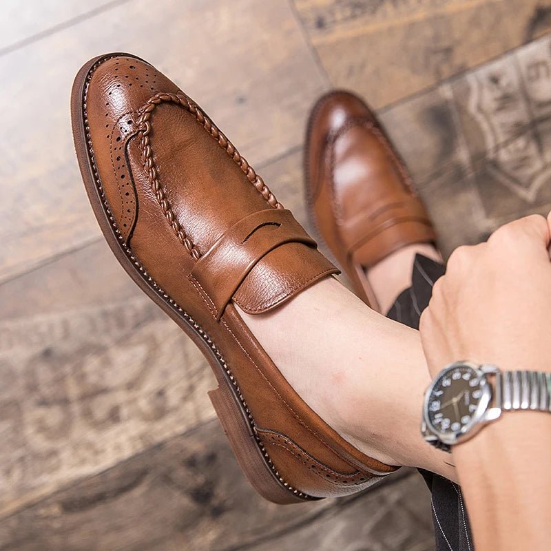Chic Leather Loafers - Luxoria