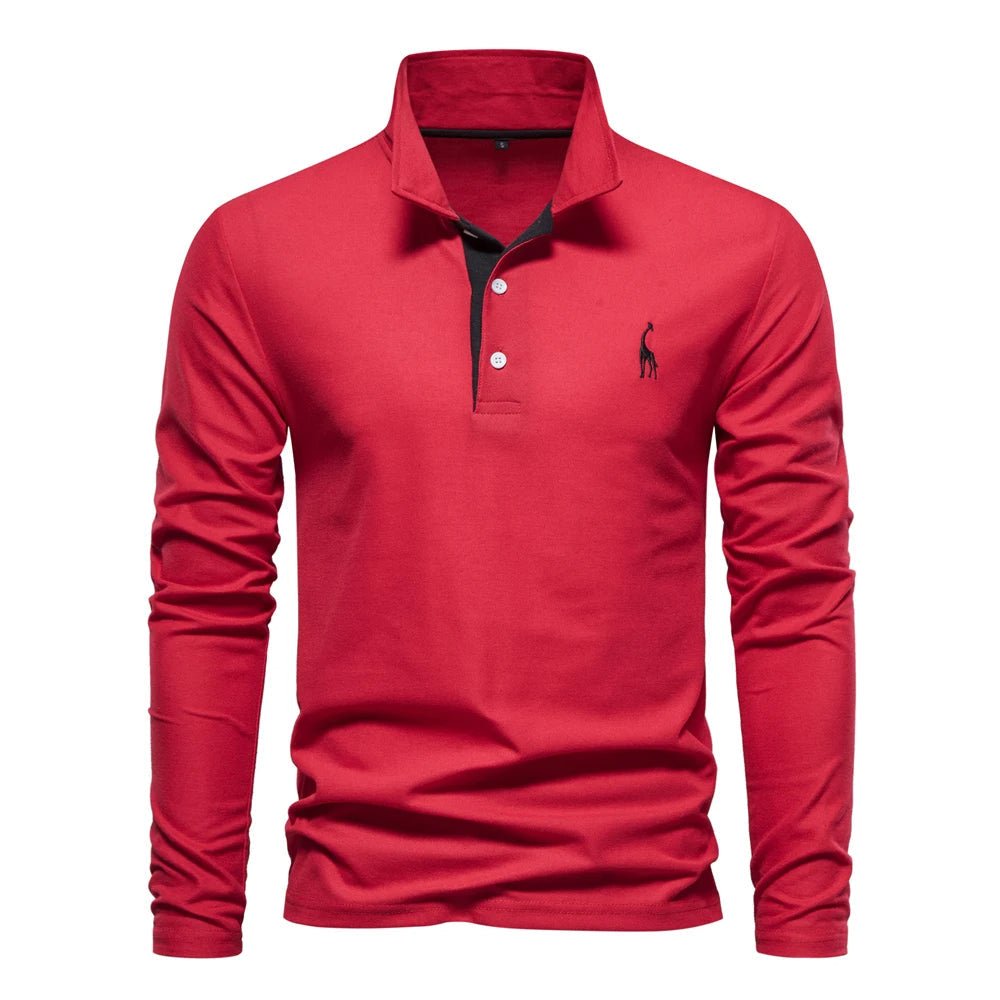 Casual Long Sleeved Polo Shirt - Luxoria