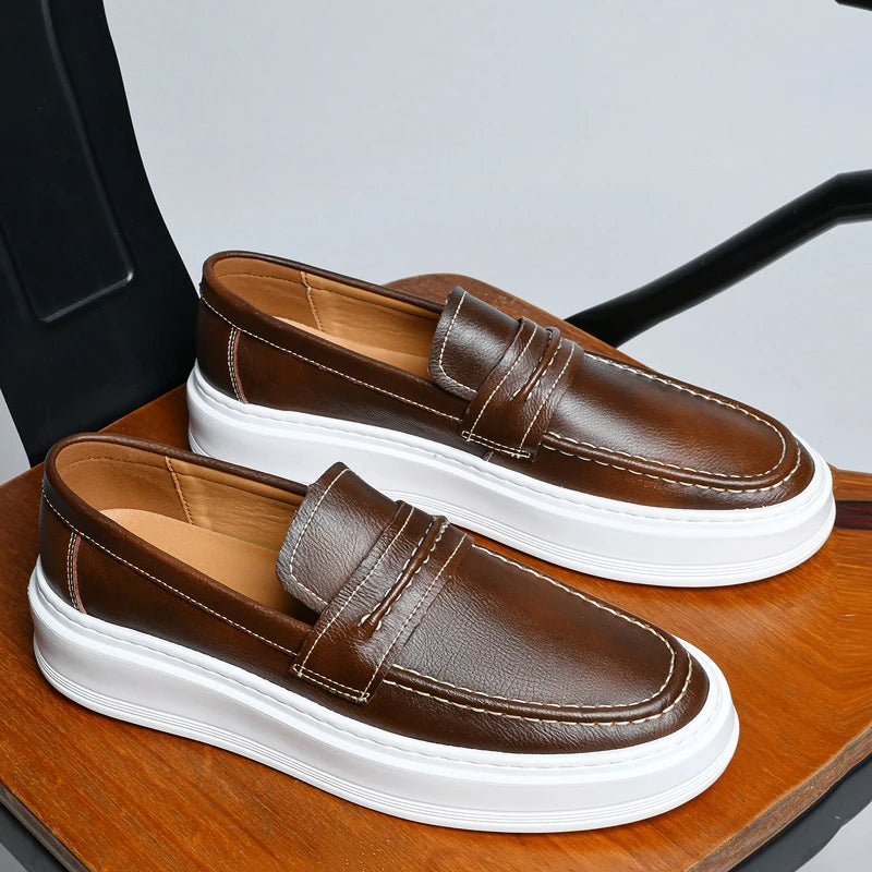 Slip - On Leather Boat Shoes - Luxoria