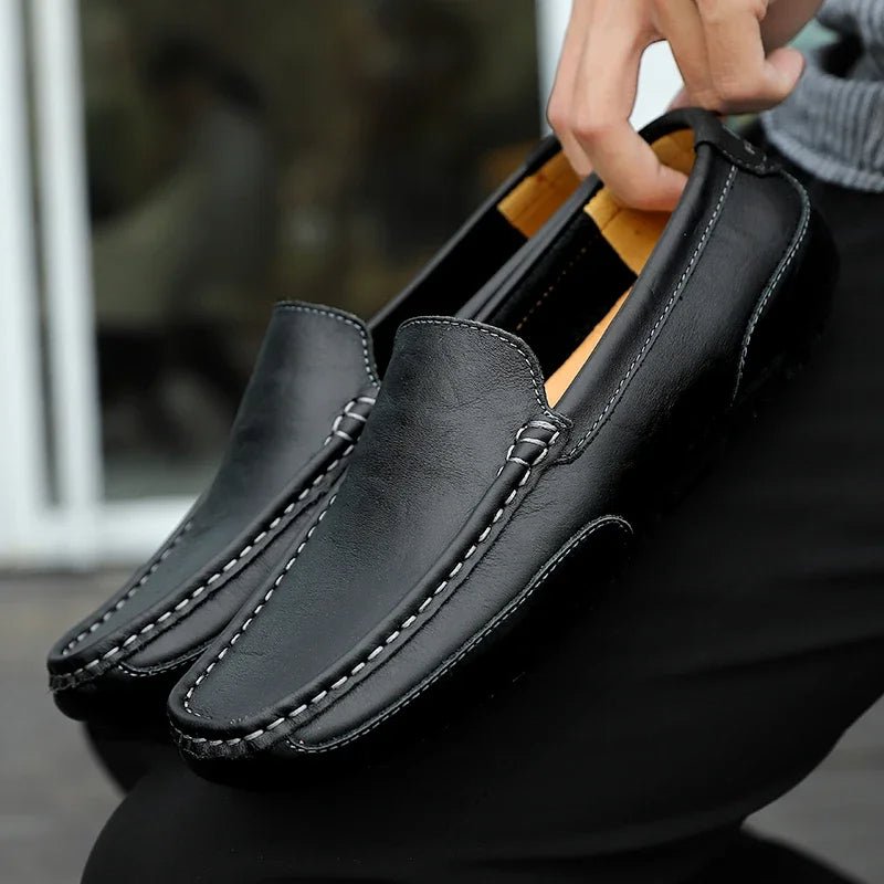 Vintage Leather Loafers - Luxoria