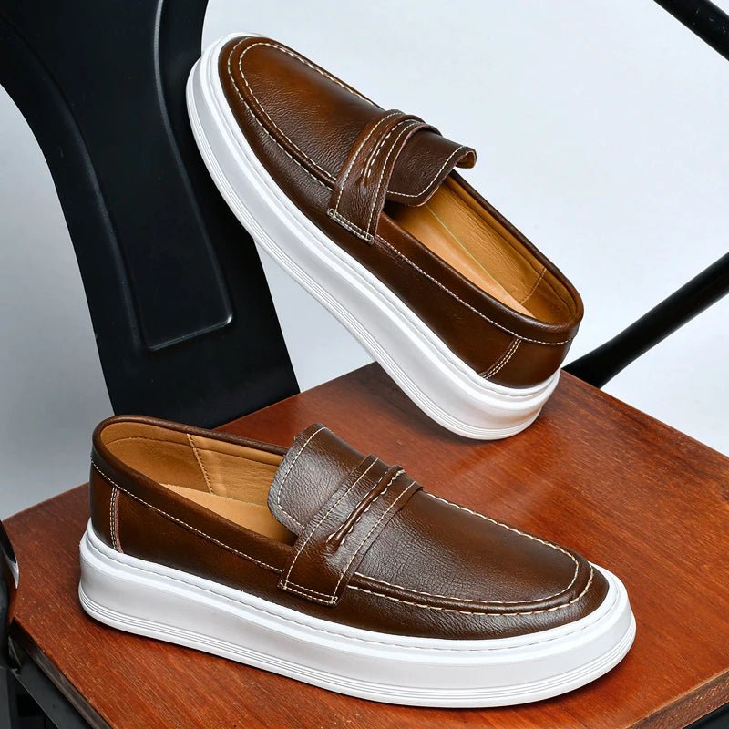 Slip - On Leather Boat Shoes - Luxoria