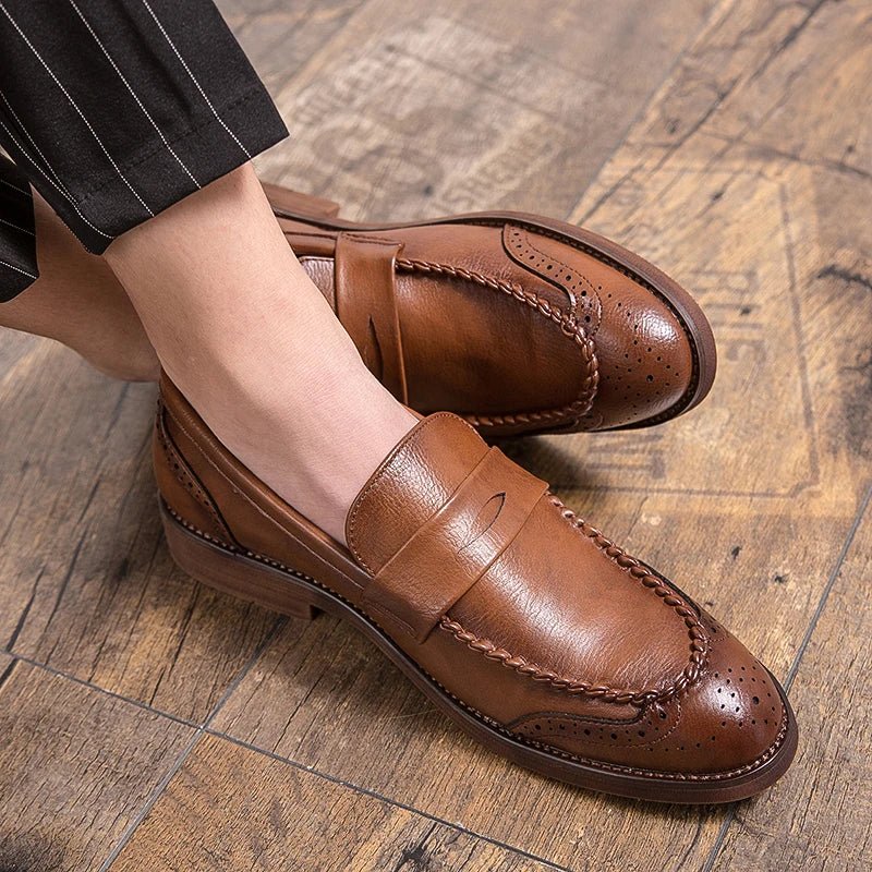 Chic Leather Loafers - Luxoria