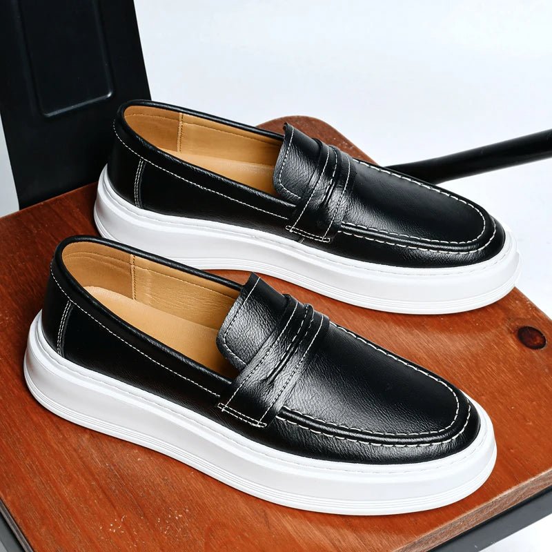 Slip - On Leather Boat Shoes - Luxoria