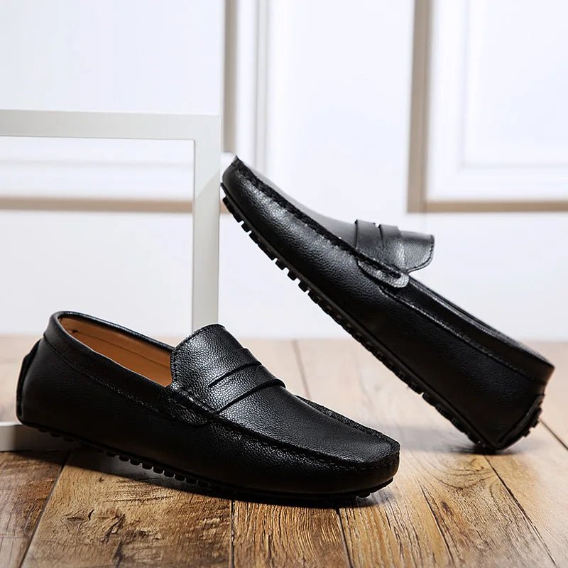 Casual Leather Summer Loafers - Luxoria