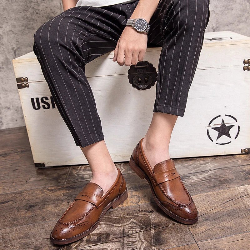 Chic Leather Loafers - Luxoria