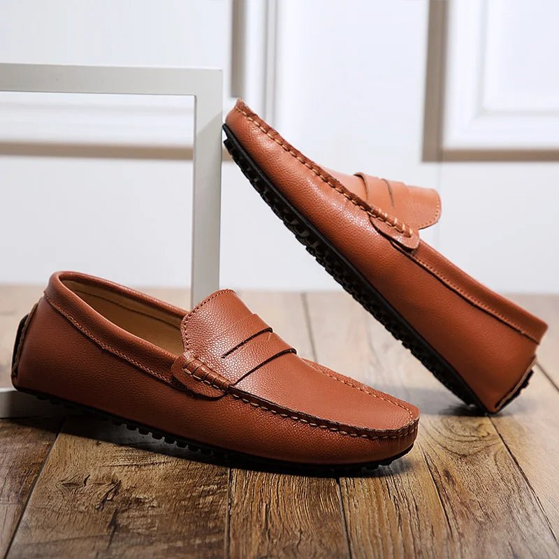 Casual Leather Summer Loafers - Luxoria