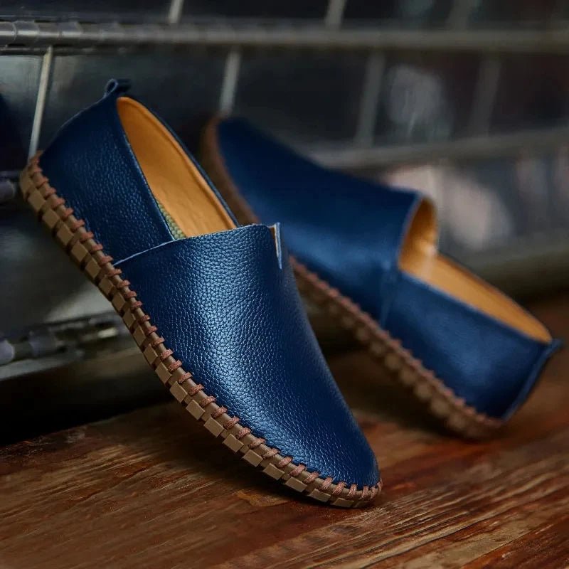 Breathable Leather Loafers - Luxoria