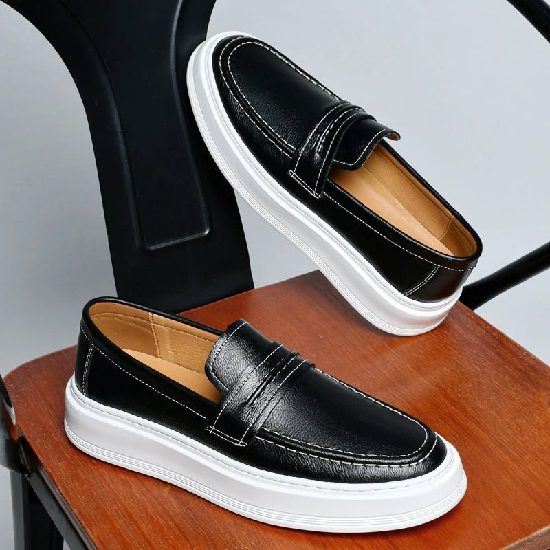 Slip - On Leather Boat Shoes - Luxoria