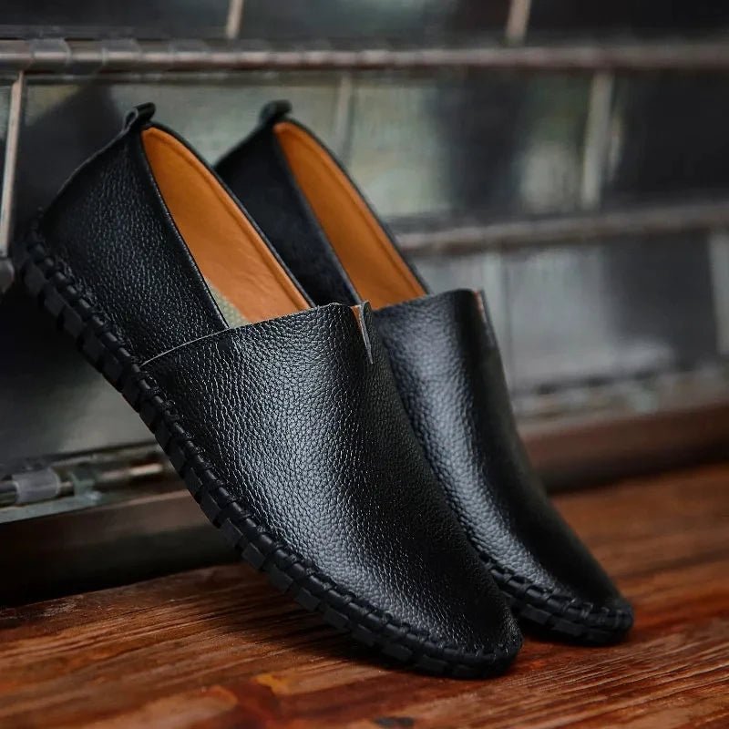 Breathable Leather Loafers - Luxoria