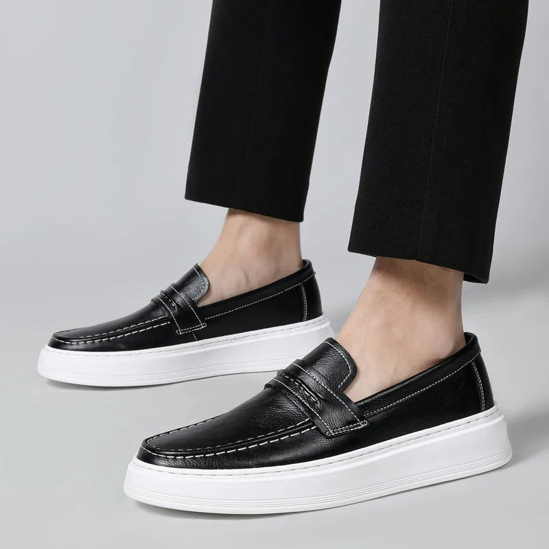 Slip - On Leather Boat Shoes - Luxoria