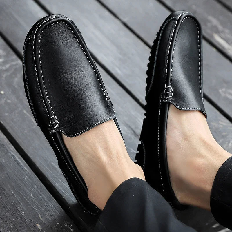 Vintage Leather Loafers - Luxoria