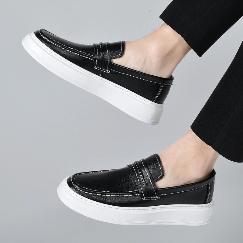 Slip - On Leather Boat Shoes - Luxoria