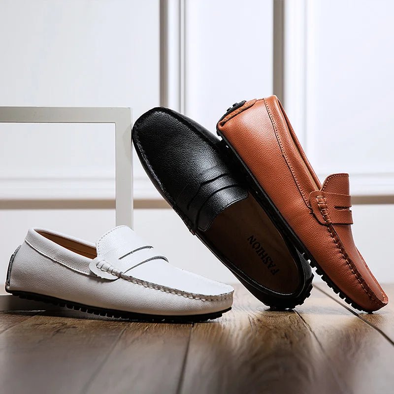 Casual Leather Summer Loafers - Luxoria