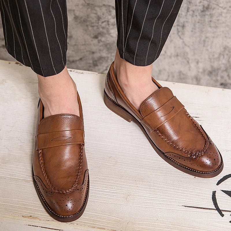 Chic Leather Loafers - Luxoria