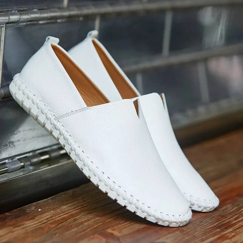 Breathable Leather Loafers - Luxoria