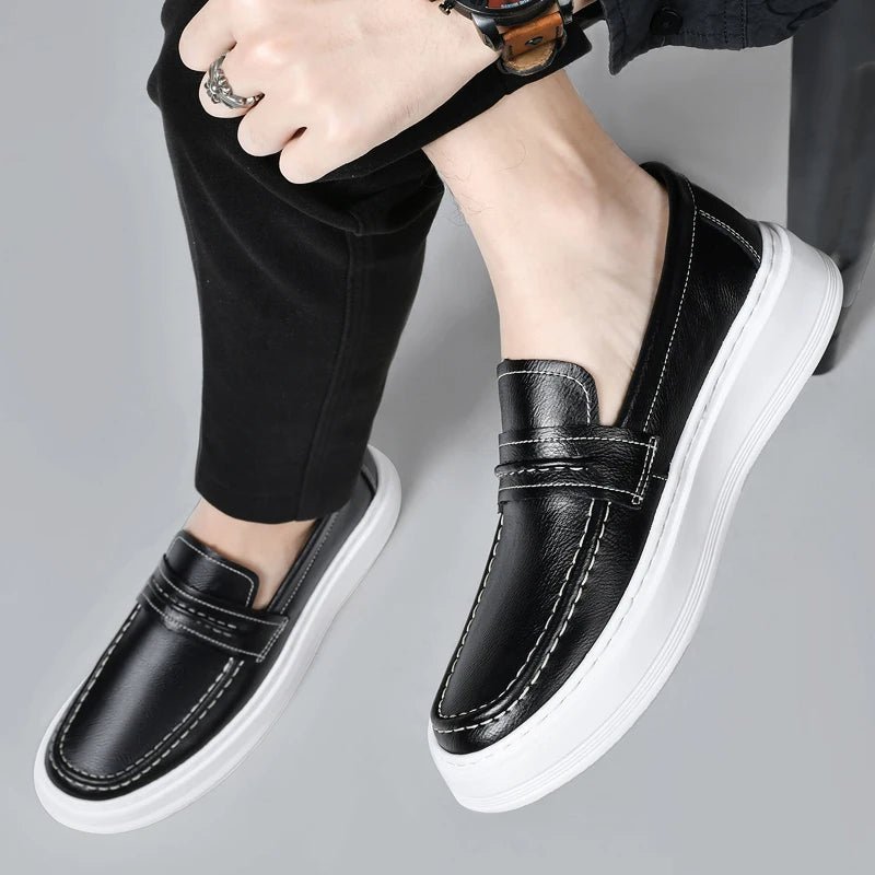Slip - On Leather Boat Shoes - Luxoria