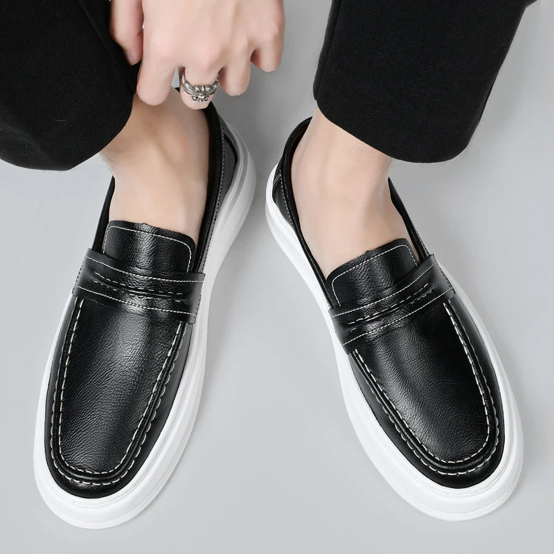 Slip - On Leather Boat Shoes - Luxoria