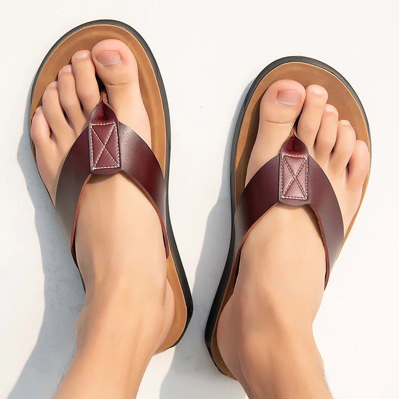 Casual Leather Sandals - Luxoria