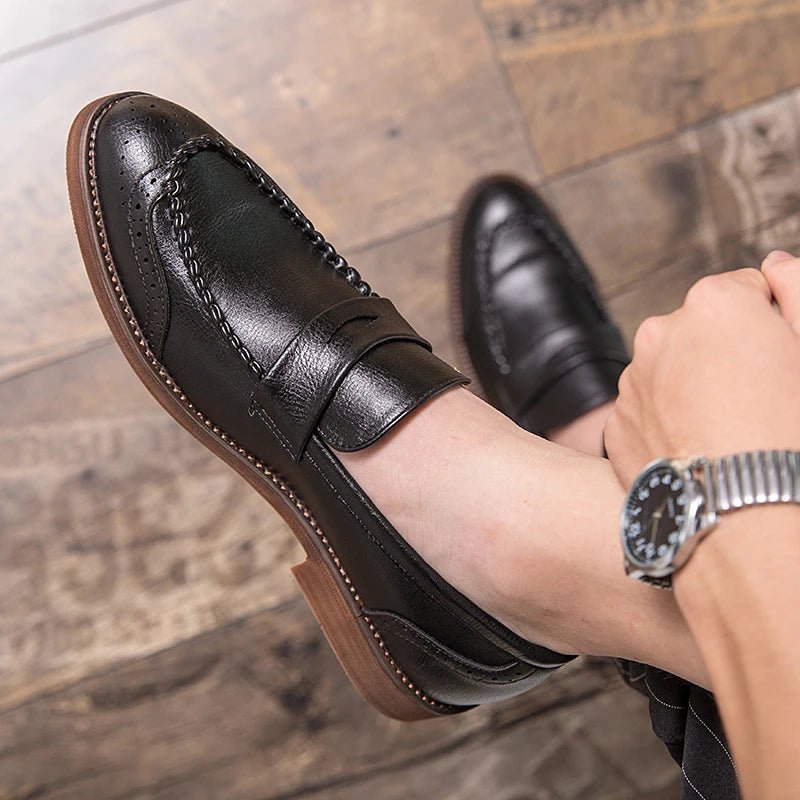 Chic Leather Loafers - Luxoria