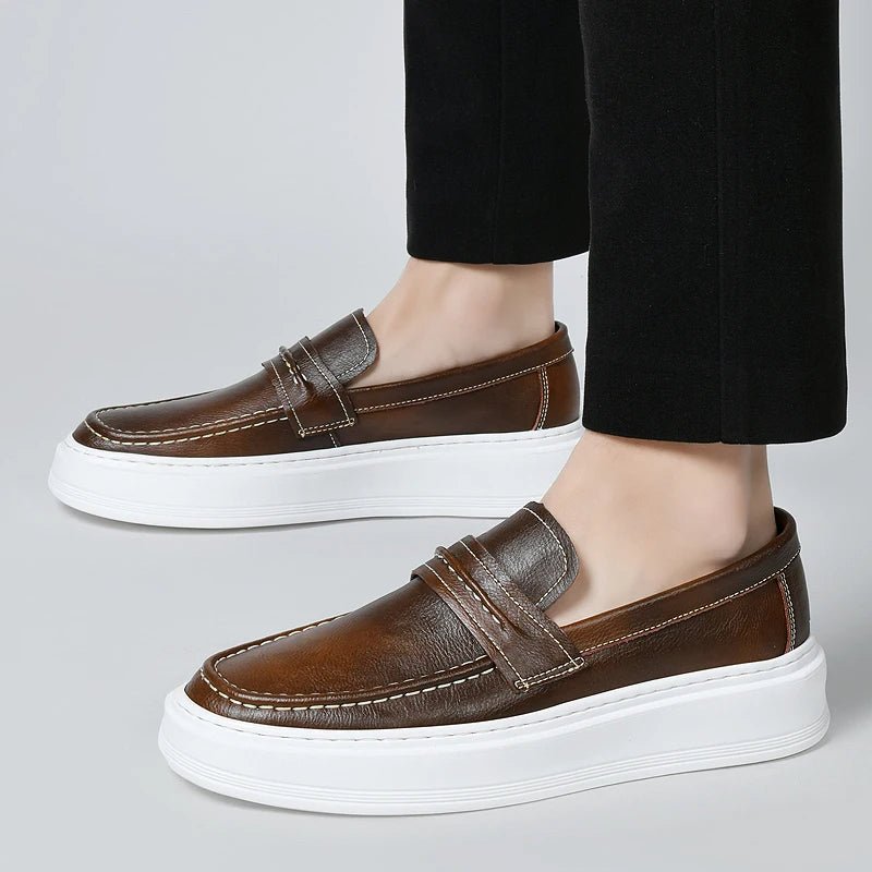 Slip - On Leather Boat Shoes - Luxoria