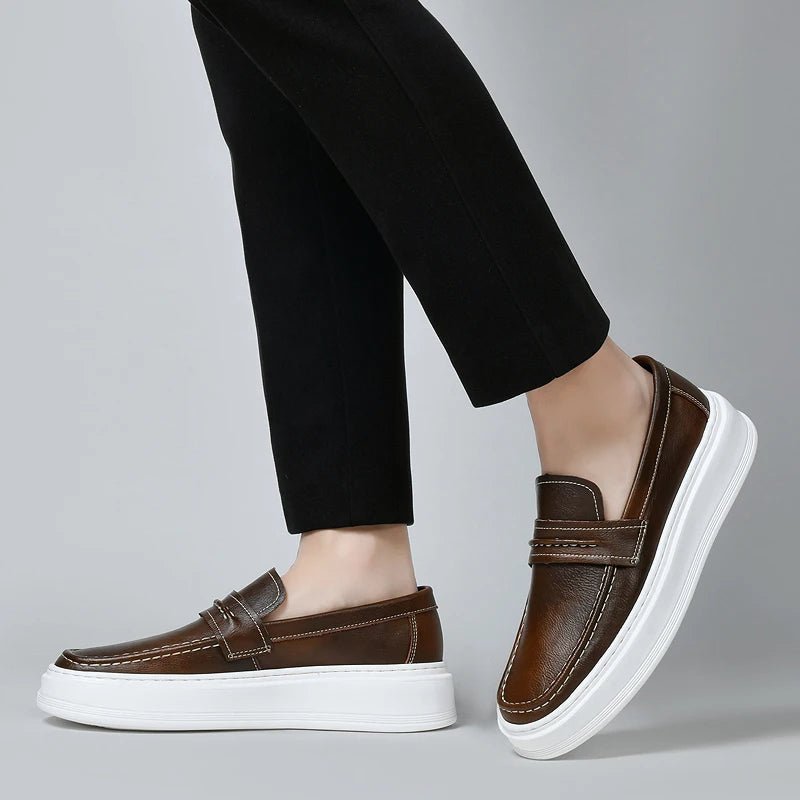 Slip - On Leather Boat Shoes - Luxoria