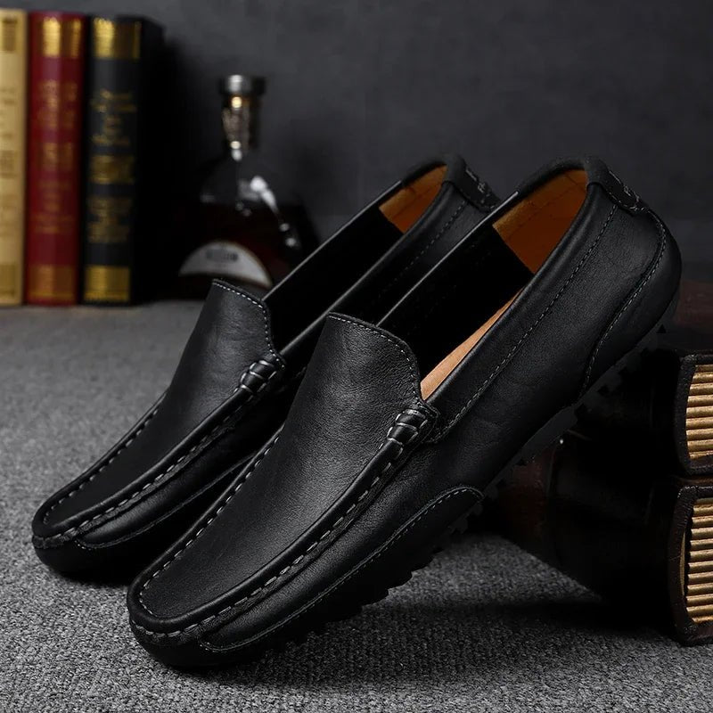 Vintage Leather Loafers - Luxoria