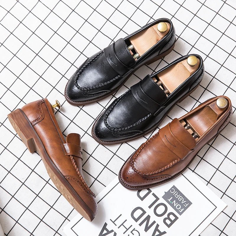 Chic Leather Loafers - Luxoria