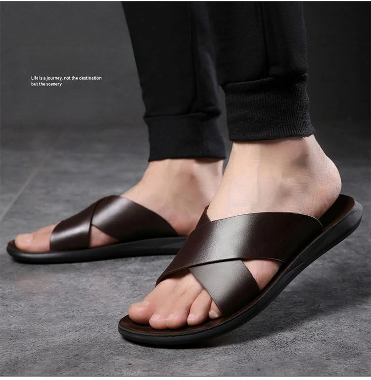 Elegant Leather Sandals - Luxoria