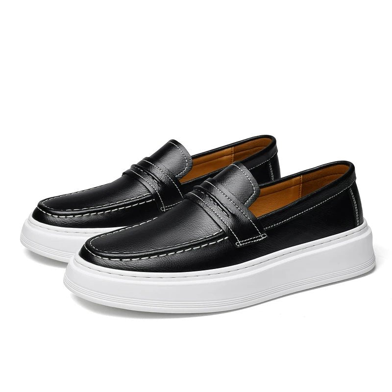 Slip - On Leather Boat Shoes - Luxoria