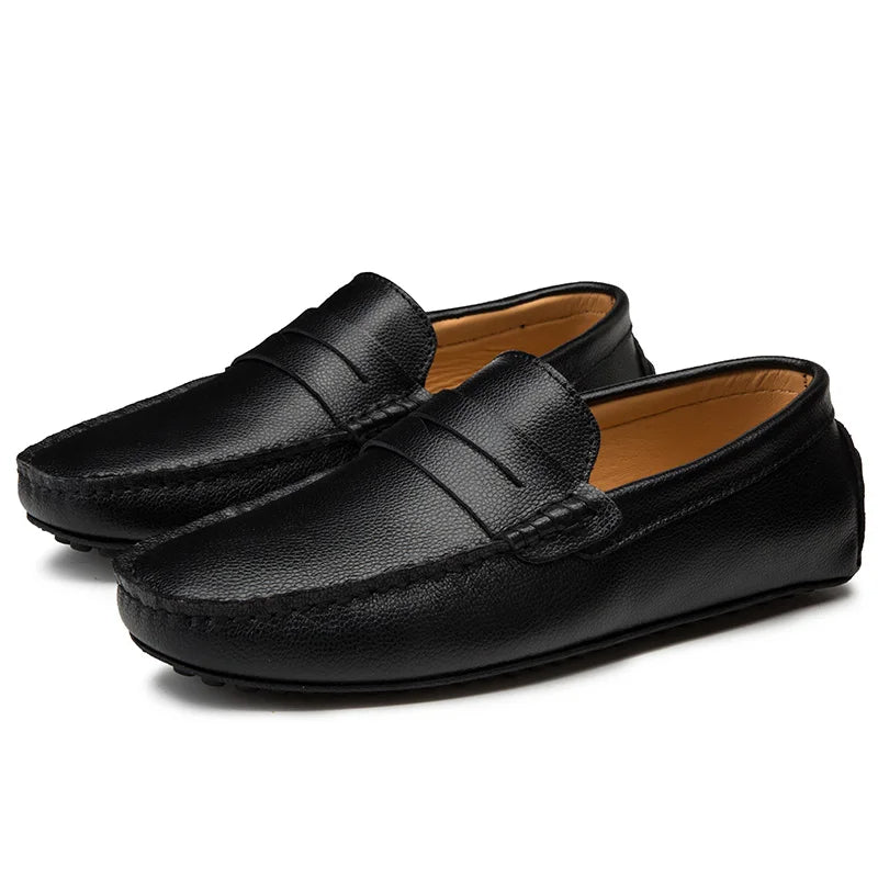 Casual Leather Summer Loafers - Luxoria