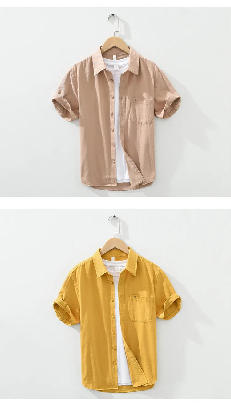 Short Sleeved Cotton Shirt - Luxoria