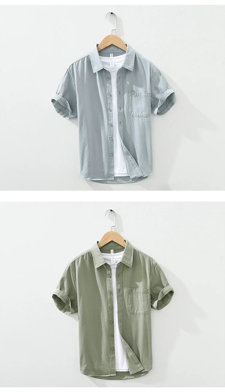 Short Sleeved Cotton Shirt - Luxoria