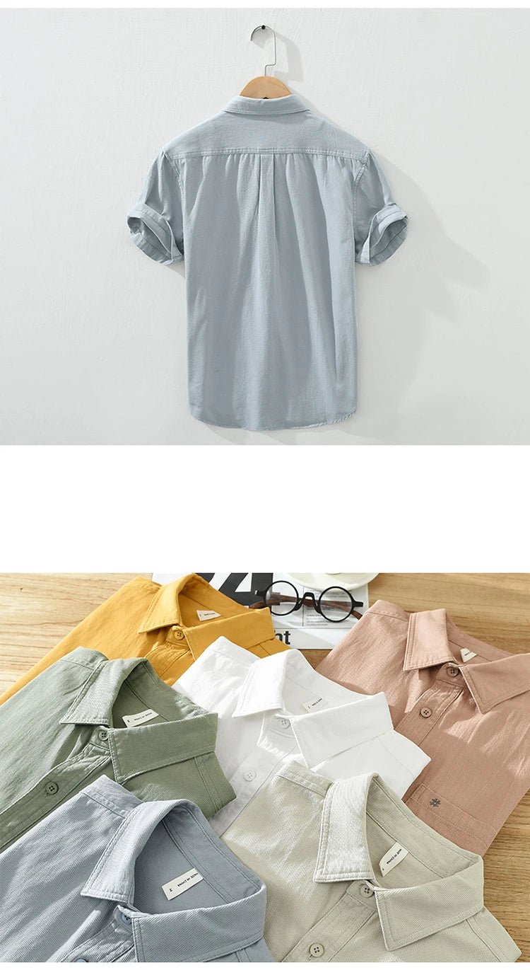 Short Sleeved Cotton Shirt - Luxoria