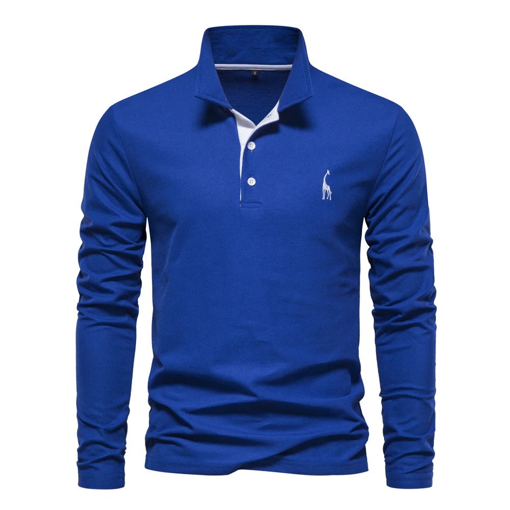 Casual Long Sleeved Polo Shirt - Luxoria
